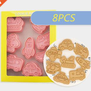 8 Pcs Car Airplan Series Shape Cookie Cutters and Stamper Ca