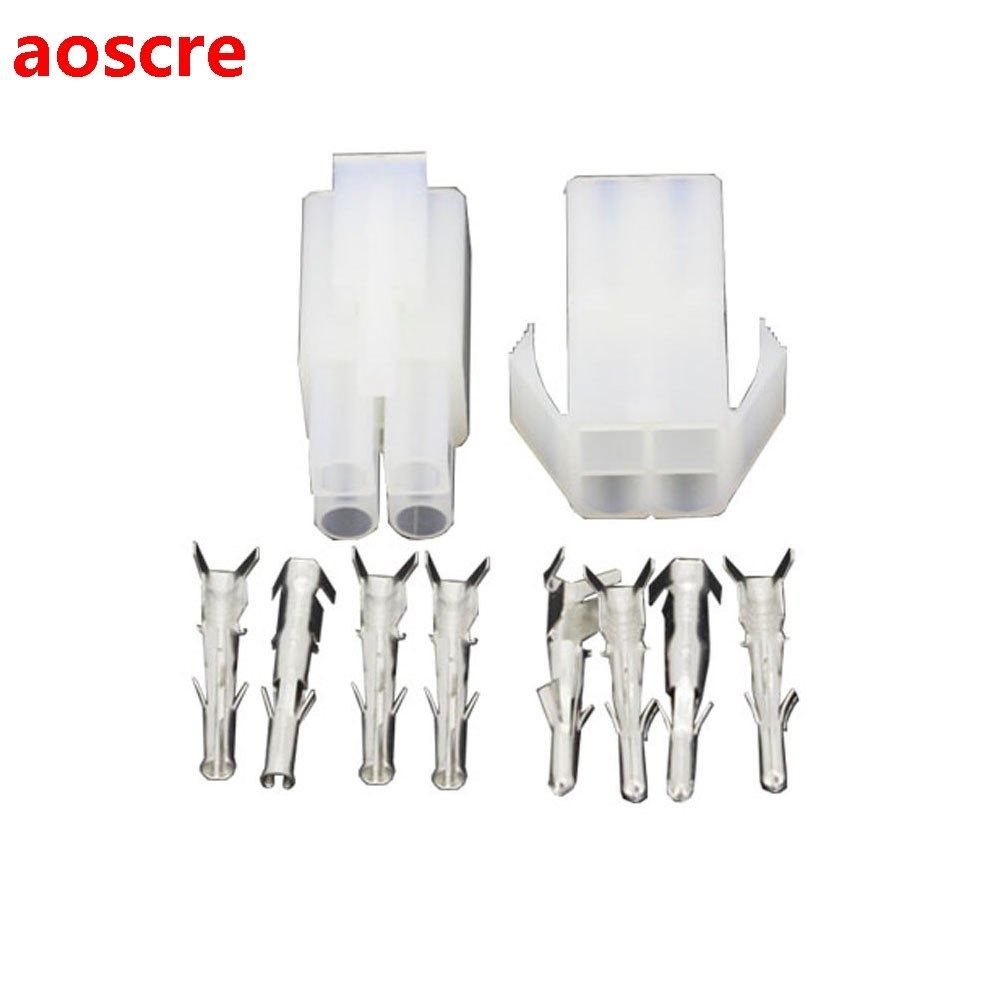 100 Sets Big Tamiya 4 Pin L6.2 Connector Plug with Wings Mal