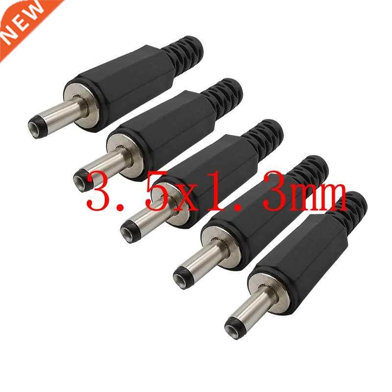 Black DC Connectors 3.5x1.3mm DC Power Male Plug Solder Adap