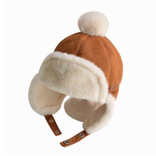 Kid Baby Boy Girl Winter Russia Hat Fur Ball Ear Thicken War