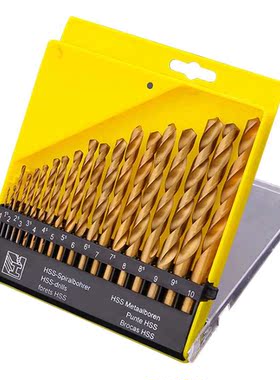 19PCS HSS Twisting Drill Bits Set Metal Straight Shank Drill