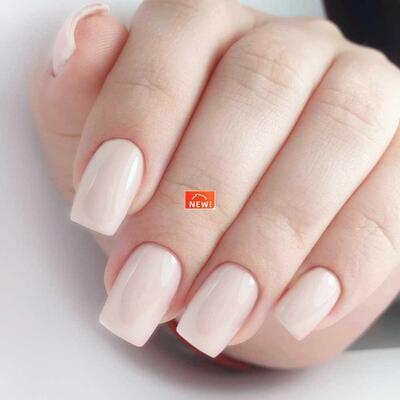 24Pcs Glossy Natural Press On Fake Nails Artificial Flat