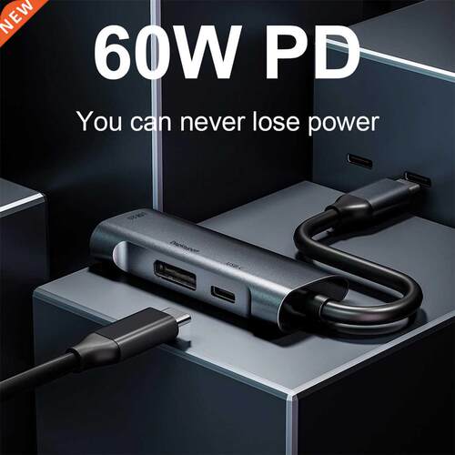3 in 1 USB C HUB Type C Docking Station 4K@60Hz DisplayPort