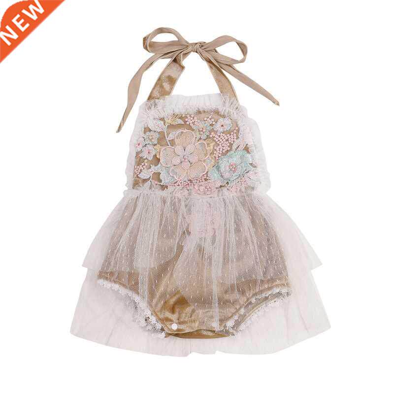 Lovely Princess Baby Girls Summer Rompers Sleeveless Halter