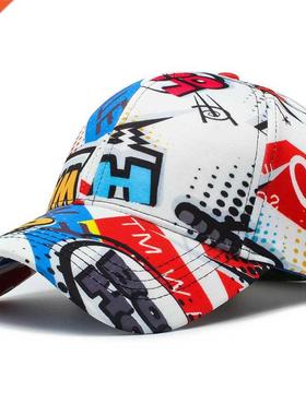 Women Men Letter Graffiti Hip Hop Cotton Ladies Face Caps Da