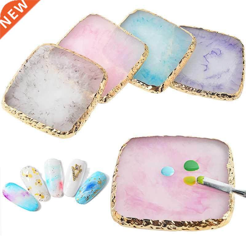 1Pcs Square Resin Nail Polish Palette 6 Colors Nail Salon W