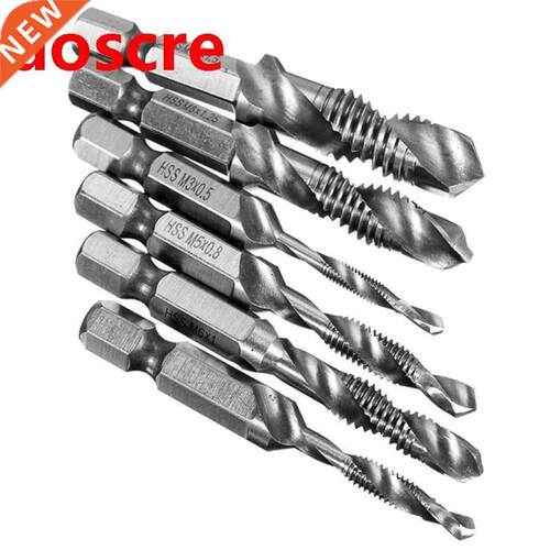 6pcs M3-M10 Screw Tap Drill Bits HSS Taps Countersink Deburr