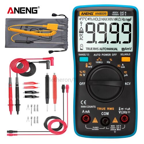 AN8008/AN8009 Digital Multimeter 9999 Counts True-RMS Transi