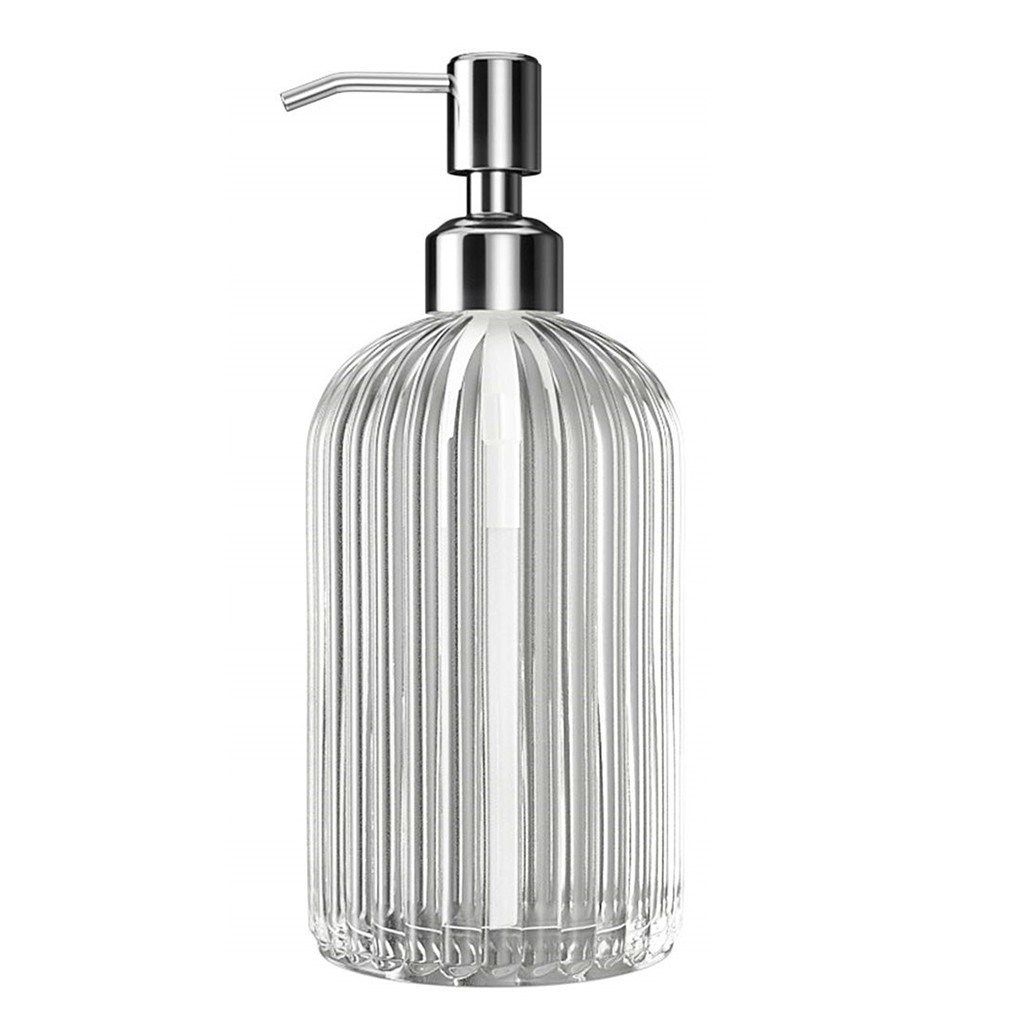LarGe 18oz ManuaL Soap DiSpenSer CLear GLaSS HanD Sanitizer