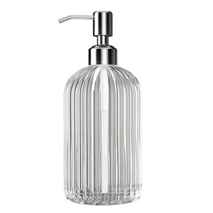 LarGe 18oz ManuaL Soap DiSpenSer CLear GLaSS HanD Sanitizer