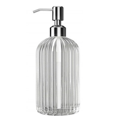 LarGe 18oz ManuaL Soap DiSpenSer CLear GLaSS HanD Sanitizer