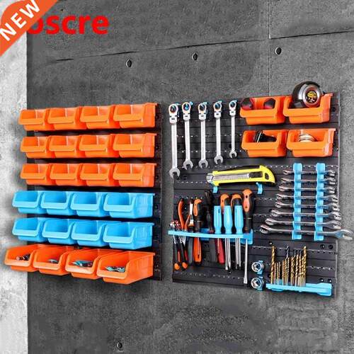 Wall-Mounted Storage Box Tool Parts Garage Unit Shelves Plas