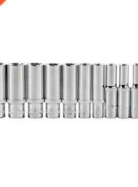 11Pc 1/4 Socket Set Adapter Long Sockets 4-14mm Deep Socket