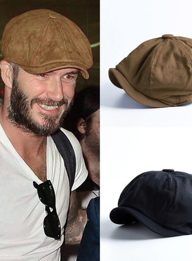 Men Newsboy Cap Herringbone Baker Boy Cabbie Flat Hat Retro