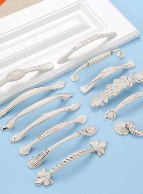Ivory White Handle European Wardrobe Door Handle Modern Simp