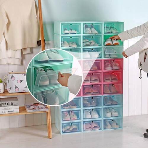 PCS Transparent plastic shoe box dustproof Shoes cabinet