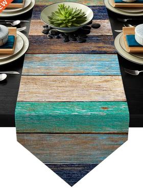 Table Runners Modern Vintage Wood Texture Tablecloths Creati