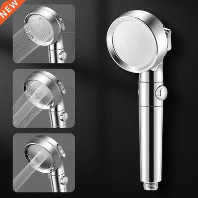 ZhangJi 2022 NEW 3 Modes Shower Head with Stop Button Chrome
