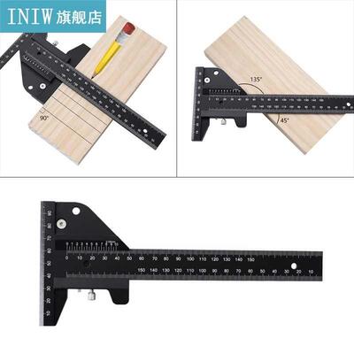 Aluminum Alloy Scale Metric Measure Scribing Ruler T Shape W
