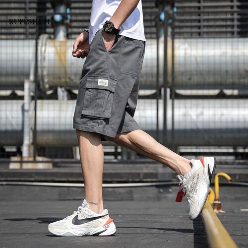 Ruppshch 2021 Summer Solid Color Letter Casual Shorts Multi-