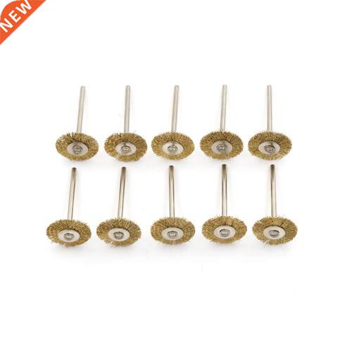 10Pcs 22mm Rotary Tool Brass Wheel Wire Brush Set - Fits Dre