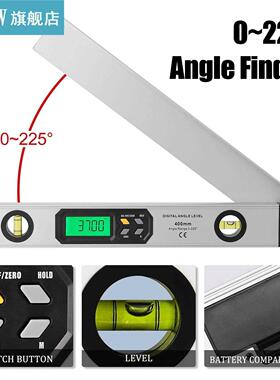 0~225 Degree Multi-function Digital Angle Ruler 400mm Protra