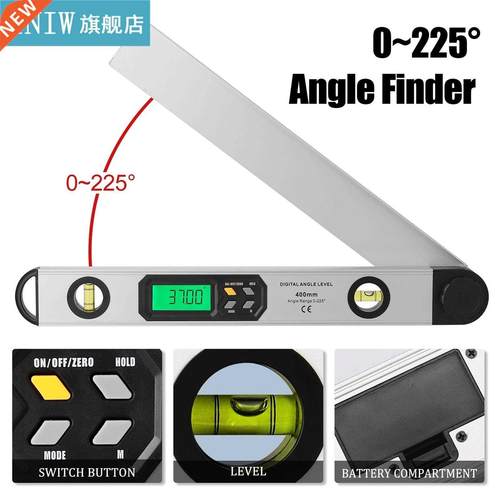 0~225 Degree Multi-function Digital Angle Ruler 400mm Protra