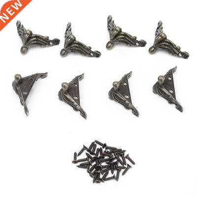8xDecorative Antique Bronze Jewelry Gift Box Wood Case Feet