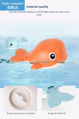 Creative Water Bath Toy Dolphin Shape Water Clockwork Toy  B