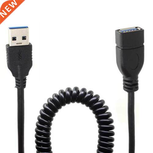Spirl Coil USB Cble USB 3.0 Mle to Femle Extension Cord