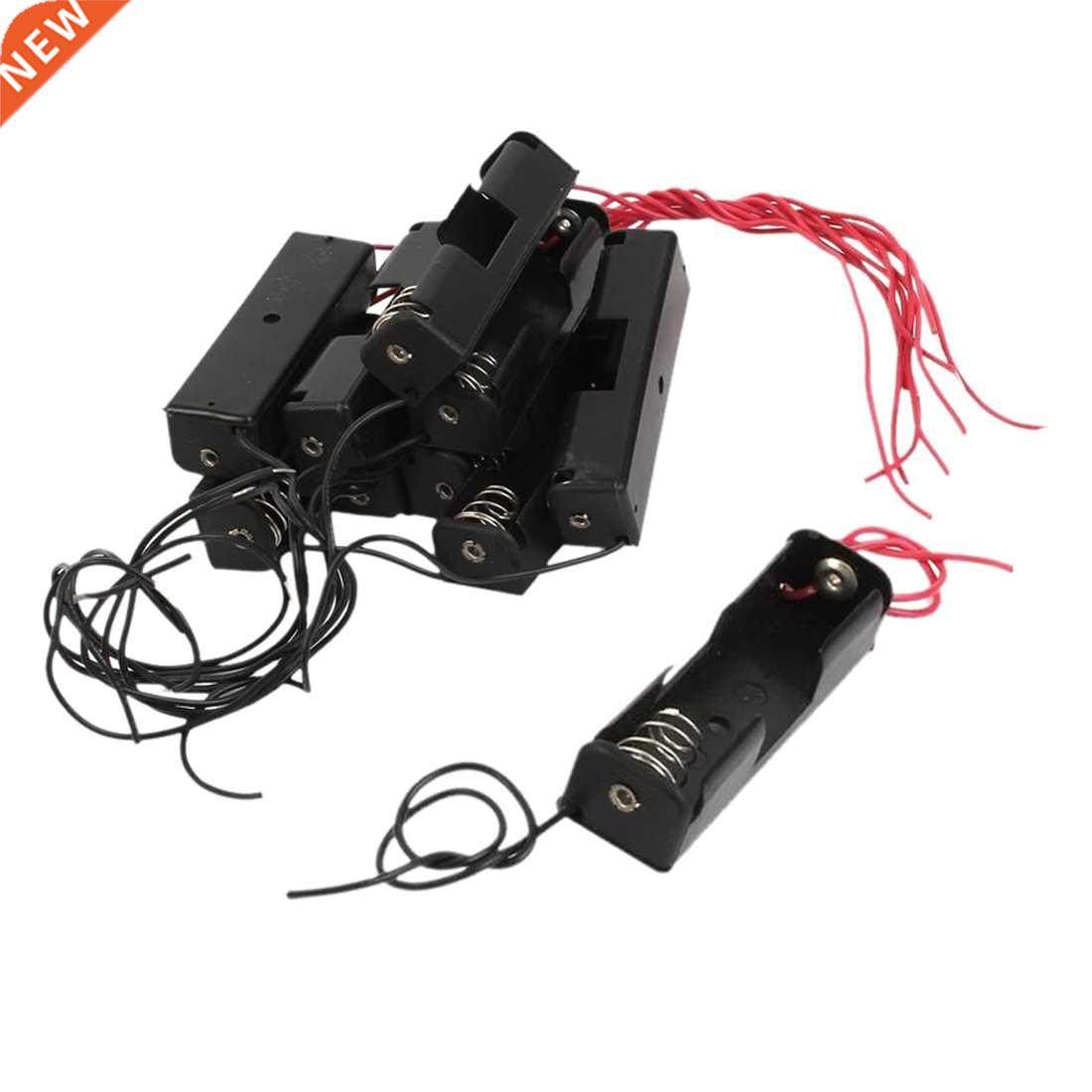 10 Pcs Wired Leads Black Battery Storage Case Box Holder 1 x