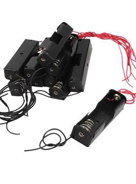 10 Pcs Wired Leads Black Battery Storage Case Box Holder 1 x