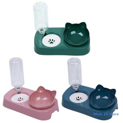 Dog Bowl Raised Cat Food Bowls 2 in 1 Pet Automatic Fee w