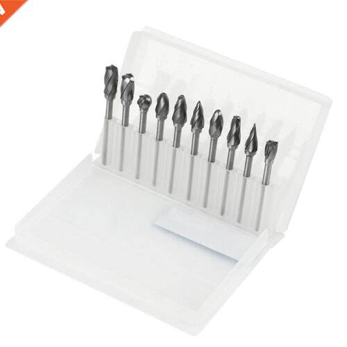 10PCS/Set 3mm Shank 6mm Coarse Teeth Tungsten Carbide Rotary