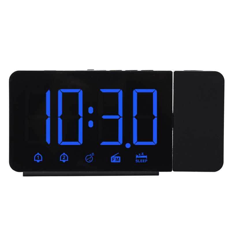 LED Digital 2 Alarm Clock USB Electronic Watch Wake Up FM Ra