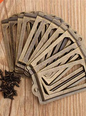12Pcs/Set Antique Brass Metal Label Pull Frame Handle File N