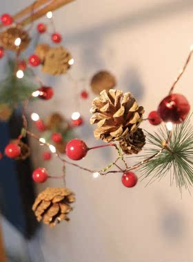 Christmas String Lights Christmas Bell Pine-Needle Pine-Cone