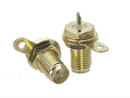 1Pcs Connector SMA Female jack Bulkhead Nut Handle Sol Su