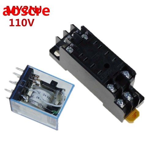 1 set 110V AC Coil Power Relay MY2NJ HH52P-L 8PIN 5A With PY