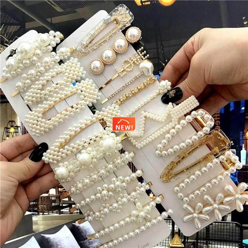 1Set Handmade Pearls Hair Clips Pin for Women Fashion