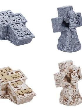 Catholic Cross orage Box Ornament for Home Church Tabletop