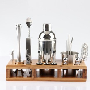 23pcs Stainless Steel Cocktail Shaker Set Barware Kit with S