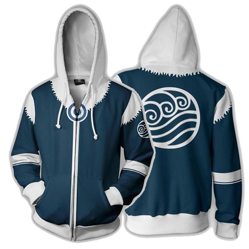 Avatar The Last Airbender Hoodie 3D Printed Zip Up Polyeste