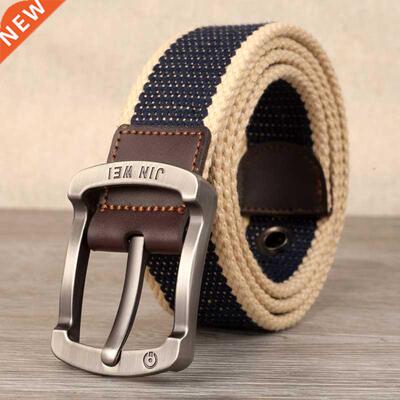 Men's buckle canvas belt polyester braided outdoor leisu