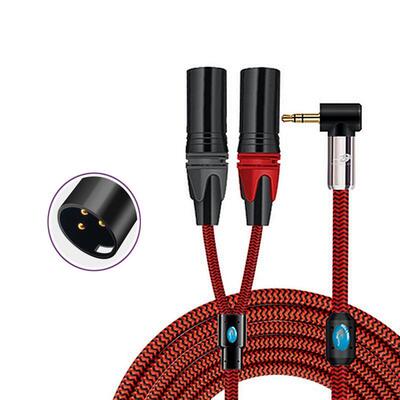 Stereo Jack 3.5mm Male to Dual XLR Audio Cable for PC Mobile