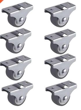 8PCS TPE Caster Wheels Duty Fixed Casters with Rigid Non-Swi
