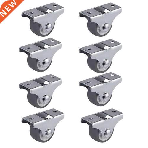 8PCS TPE Caster Wheels Duty Fixed Casters with Rigid Non-Swi