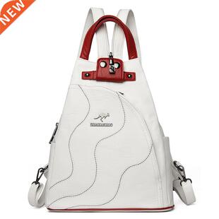 Women Leather Backpacks Zipper Female Chest Bag Travel Back