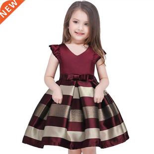 Baby Girls Striped Dress For Girls Formal Wedding Party Dres