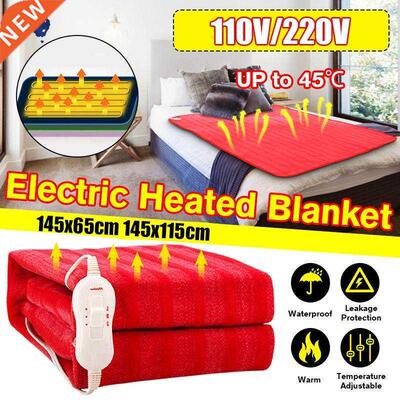 145x65cm 110V 220V Electric Blanket Thicker Heater Single Bo